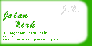 jolan mirk business card